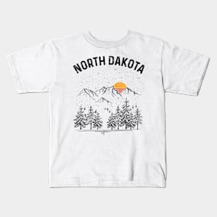 North Dakota State Vintage Retro Kids T-Shirt